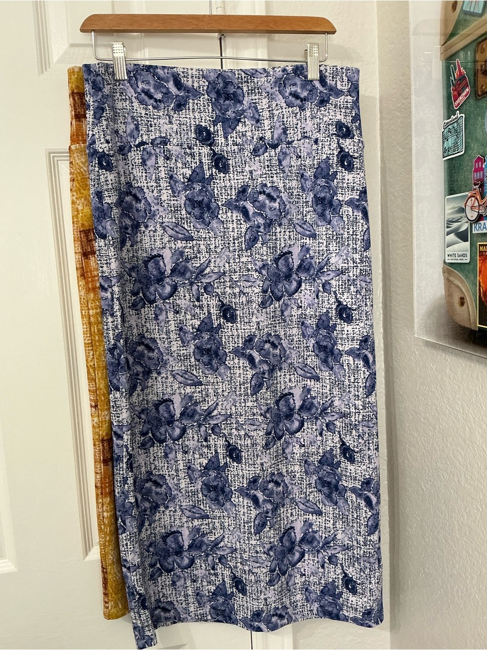Lularoe Blue Floral Pencil Skirt - Women's Skirt Ivy